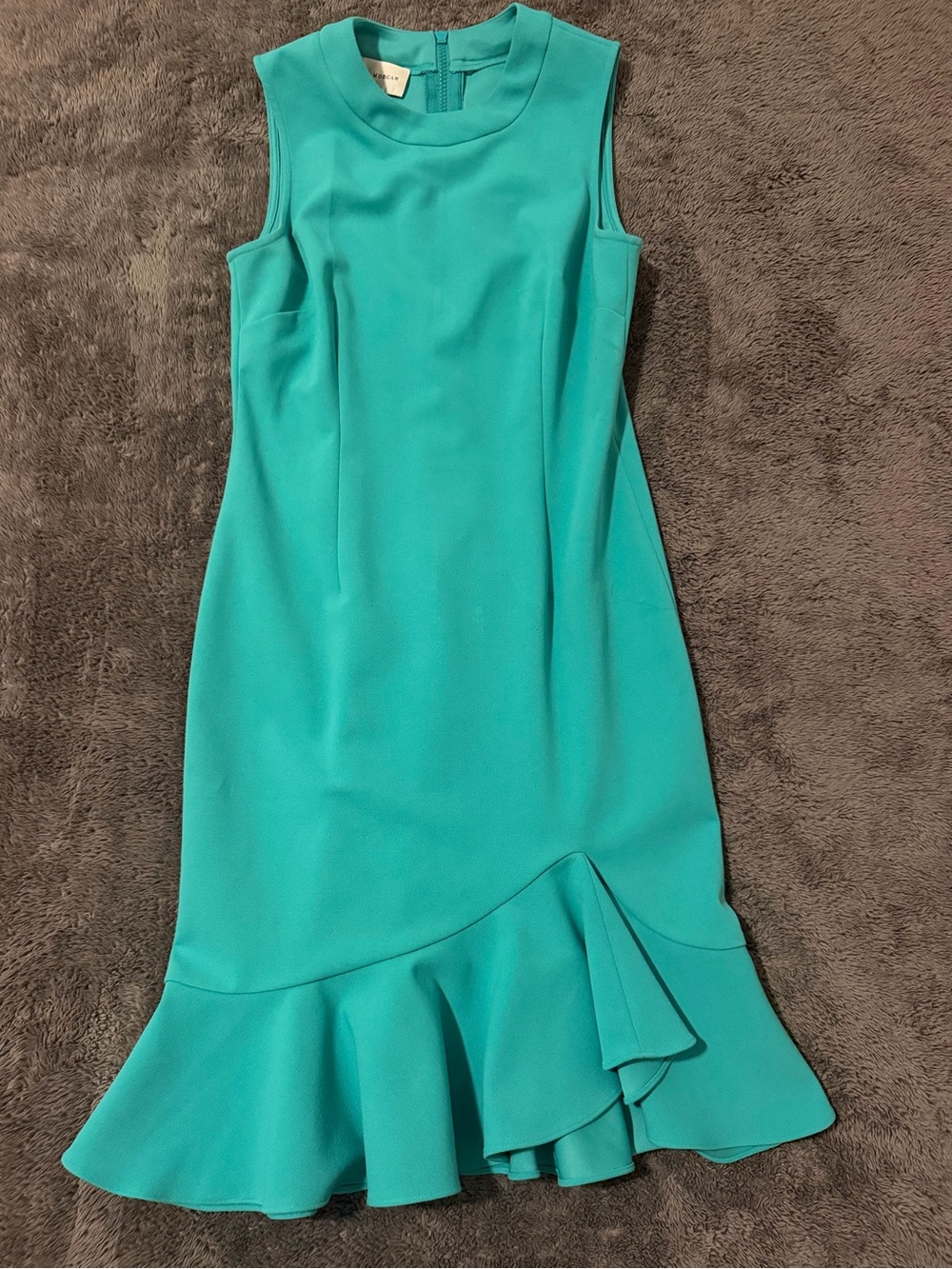 Donna Morgan Sleeveless Teal Midi Dress with Ruffle Hem